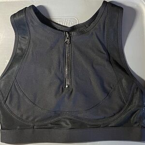 Fabletics Black Zip-Up Sports Bra